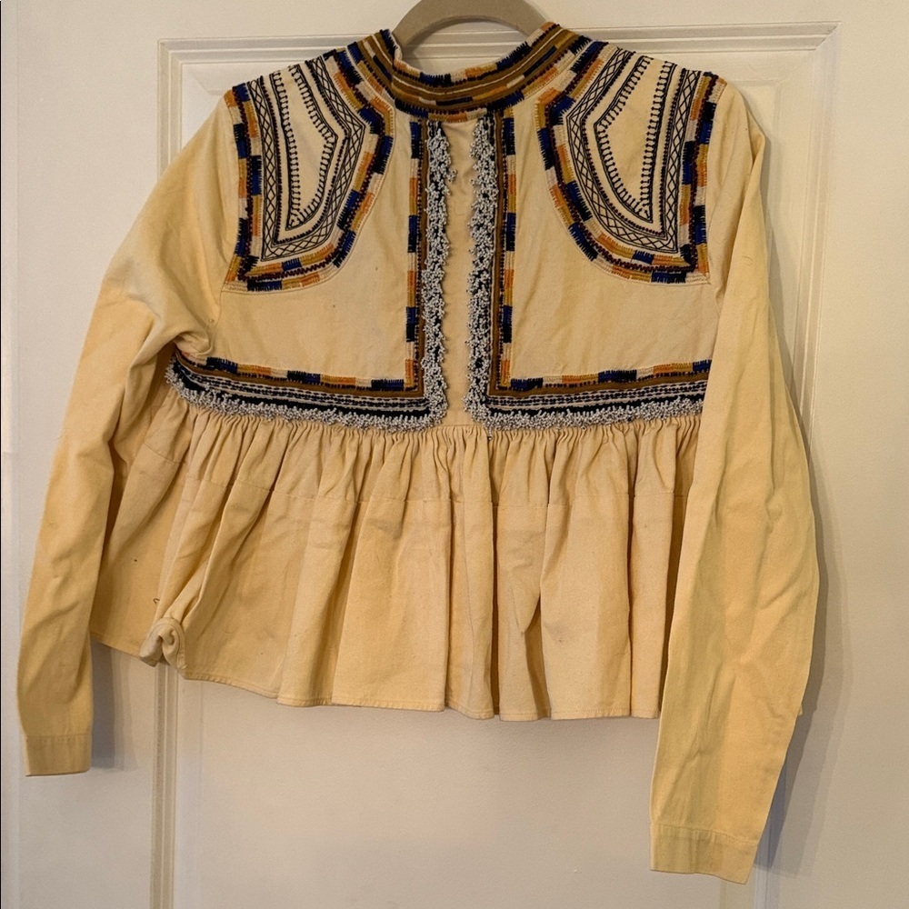 Isabel Marant Sachi Embroidered Yellow Women's Jacket - Picture 6 of 6